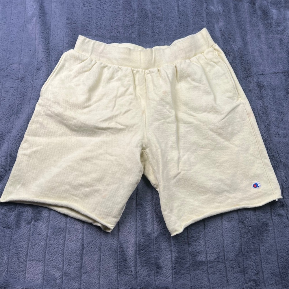 Champion Reverse Weave Mens 2XL Yellow Cut Off Sweat Shorts 89597 AZPC